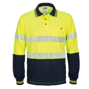 HIVIS Segment Taped Cotton Backed Polo - Long Sleeve