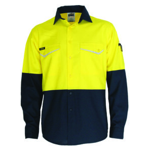 Two-Tone RipStop Cotton Cool Shirt, L/S