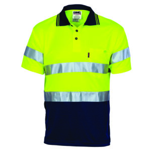 HiVis D/D Cool Breathe Polo Shirt With CSR R/Tape - Short Sleeve