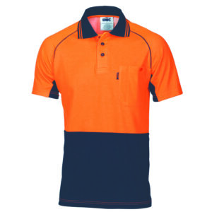 HiVis Cotton Backed Cool-Breeze Contrast Polo - Short Sleeve